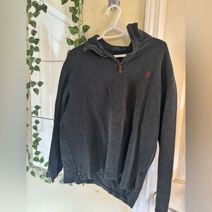 Ralph Lauren Men's Dark Gray Zip-Up Sweater